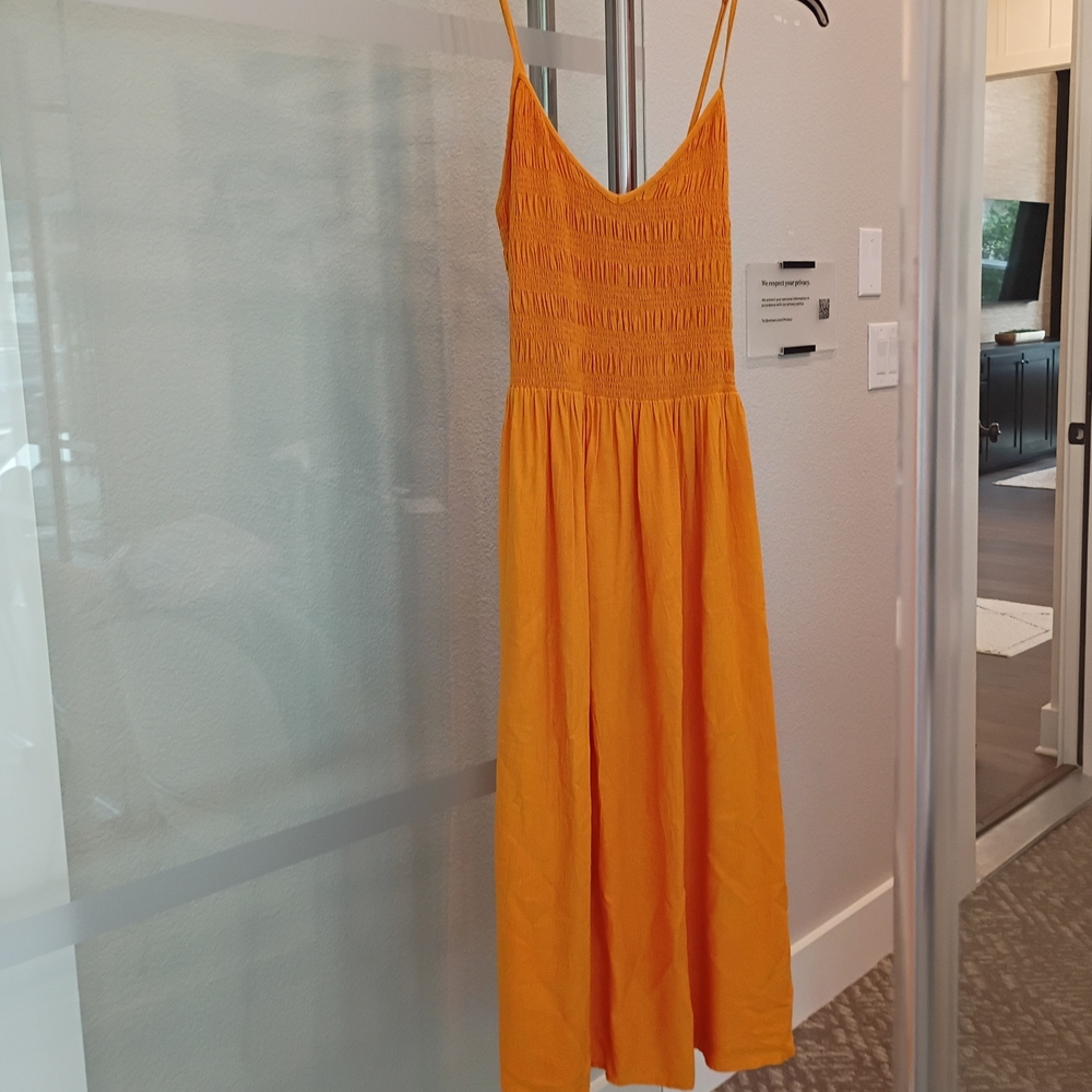 wild fable Spaghetti-Strap Midi Dress in Mustard Yellow - Picture 14 of 15